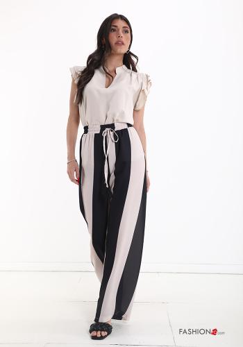 Pantalone wide leg Fantasia righe con coulisse con elastico - ph 2
