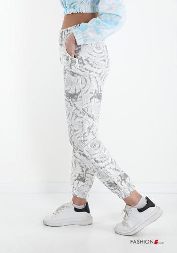 Pantalone sportivo in Cotone  con tasche Fantasia batik - ph 3
