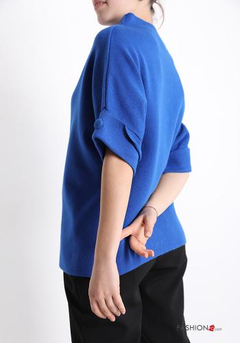 Maglione maniche a tre quarti a collo alto con bottoni - ph 2