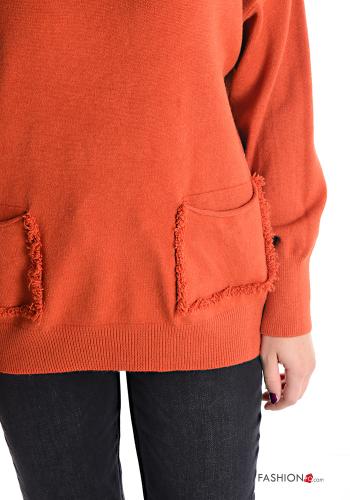 Sweater with pockets boat neckline - ph 4
