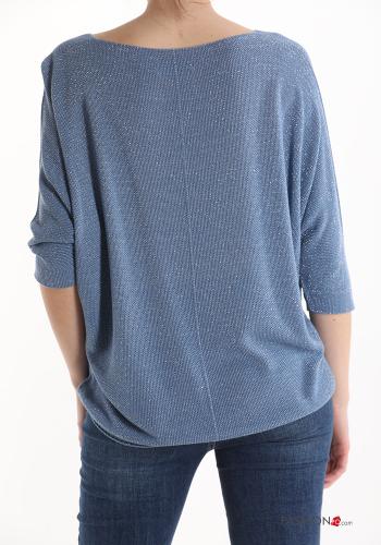 Lurex Strickpullover mit V-Ausschnitt - ph 2