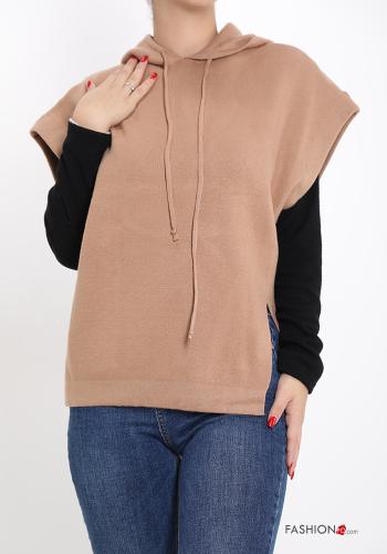 Felpa maniche corte con cappuccio con coulisse - ph 1