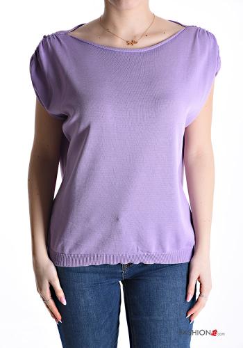 short sleeve Sweater boat neckline