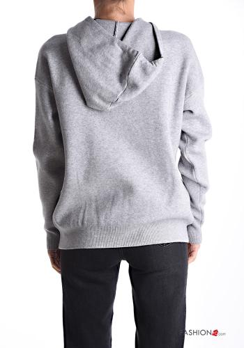 long sleeve Sweater with pockets with elastic with hood - ph 2