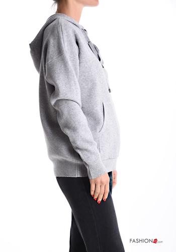 long sleeve Sweater with pockets with elastic with hood - ph 3