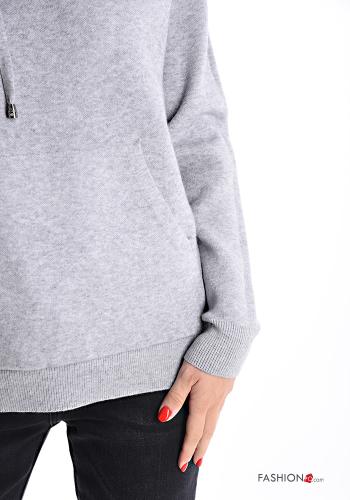 long sleeve Sweater with pockets with elastic with hood - ph 4