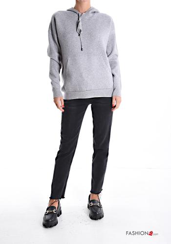 long sleeve Sweater with pockets with elastic with hood - ph 5