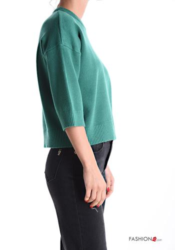 crew neck Sweater with buttons 3/4 sleeve - ph 3