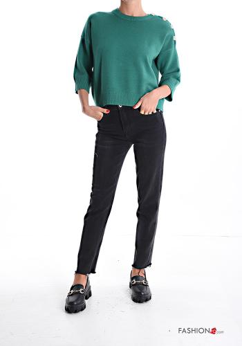 crew neck Sweater with buttons 3/4 sleeve - ph 5
