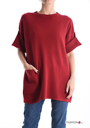 short sleeve crew neck Sweater with pockets - ph 1