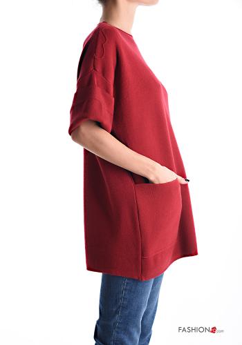short sleeve crew neck Sweater with pockets - ph 3