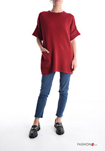 short sleeve crew neck Sweater with pockets - ph 5