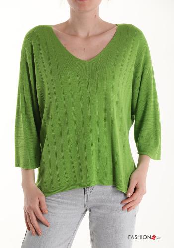 Sweater with v-neck 3/4 sleeve - ph 1