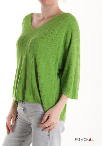 Sweater with v-neck 3/4 sleeve - ph 3