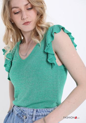 Top lurex con balze scollo a V - ph 4