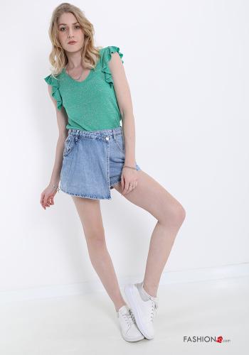 Top lurex con balze scollo a V - ph 5