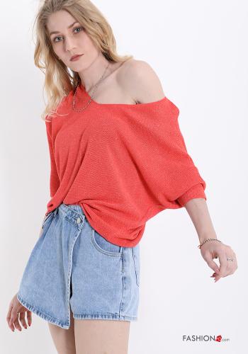 lurex Sweater with v-neck 3/4 sleeve - ph 3