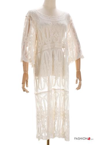 Embroidered long Cover up 3/4 sleeve - ph 1