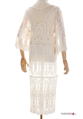Embroidered long Cover up 3/4 sleeve - ph 2