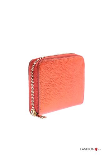 Cartera de Cuero Genuino metalizado con billetera con cremallera con monedero - ph 2