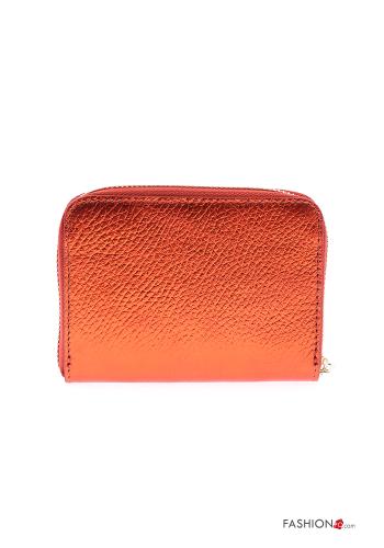 Cartera de Cuero Genuino metalizado con billetera con cremallera con monedero - ph 3