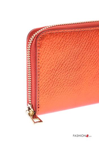 Cartera de Cuero Genuino metalizado con billetera con cremallera con monedero - ph 4