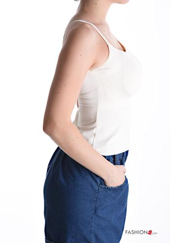Ribbed Tank-Top with buttons with cups - ph 3