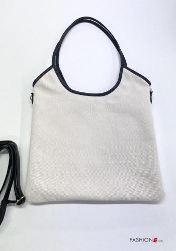 Borsa in Vera pelle con zip con tasche con tracolla - ph 1