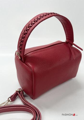 Borsa in Vera pelle con fodera con tracolla con tasche con zip