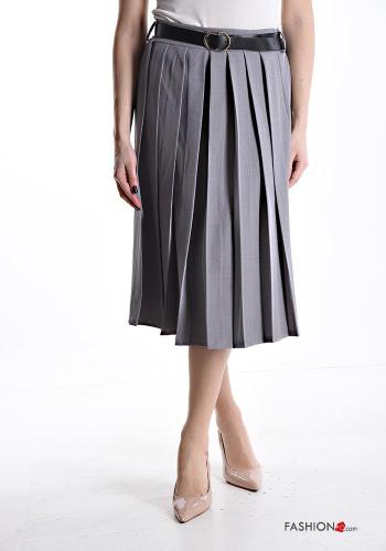 Gonna plissé midi con cintura con elastico