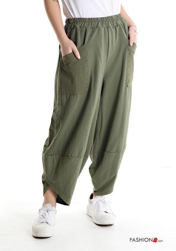 Pantalone in Cotone con tasche con elastico