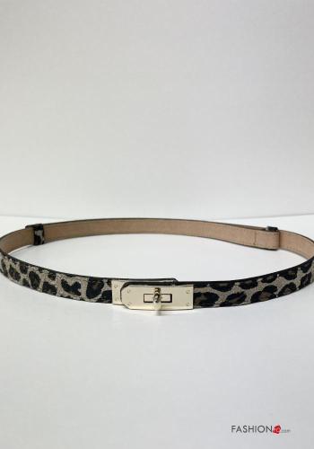 Animal motif Suede Genuine Leather Belt