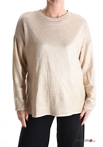 lurex crew neck Long sleeved top