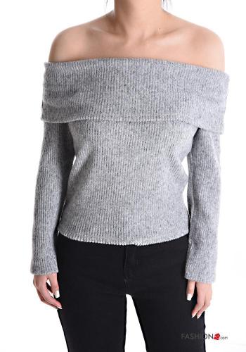 Gerippte lange ärmel Langarmshirt