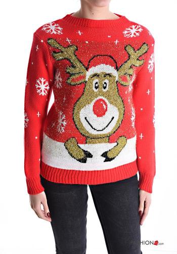 Maglione maniche lunghe girocollo Fantasia natalizia - ph 1