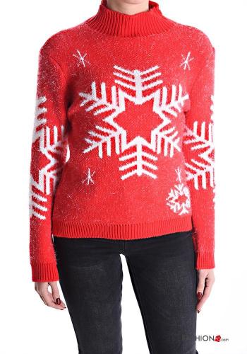 Jersey manga larga Navidad de cuello alto