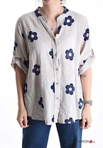 Camisa de Algodón con botones manga tres cuartos - ph 1