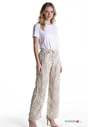 Pantalones wide leg con elástico