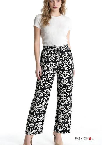 Pantalones wide leg con elástico