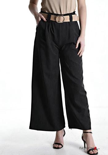 Pantalones wide leg con bolsillos con cinturón con elástico - ph 1