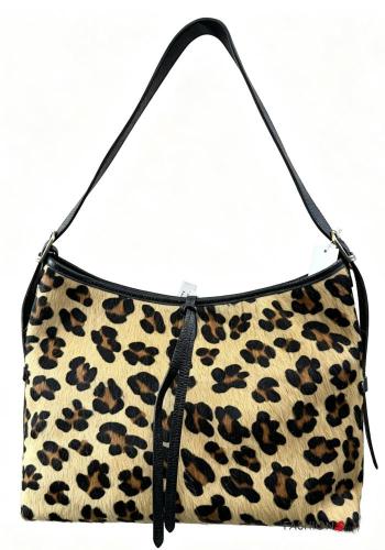 Tiere Muster Tasche aus Echtes Leder mit Reißverschluss