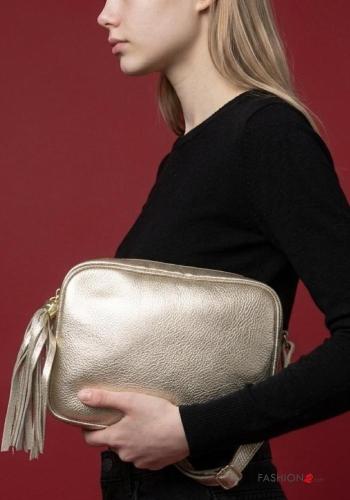 Bolso de Cuero Genuino con cremallera con bandolera - ph 1