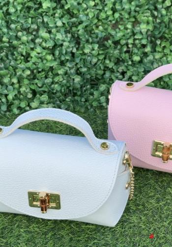 Bolso de Cuero Genuino con hebilla con bandolera con cadena