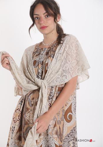 lace trim Cotton Shawl - ph 1