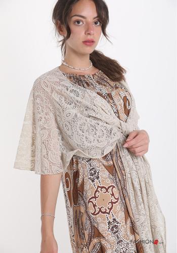 lace trim Cotton Shawl - ph 3