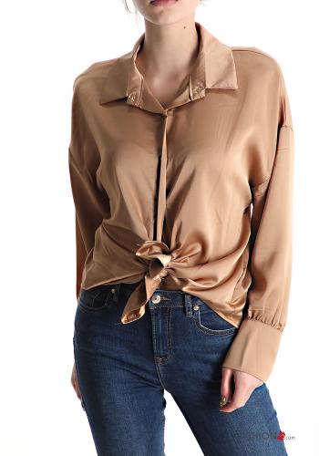 Chemise satin à noeud