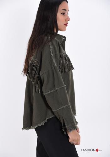 Veste en Coton à boutons à franges avec clous - ph 3