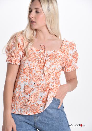 Floral Cotton T-shirt with bow - ph 2