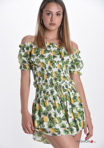 Coordinato in Cotone con balze