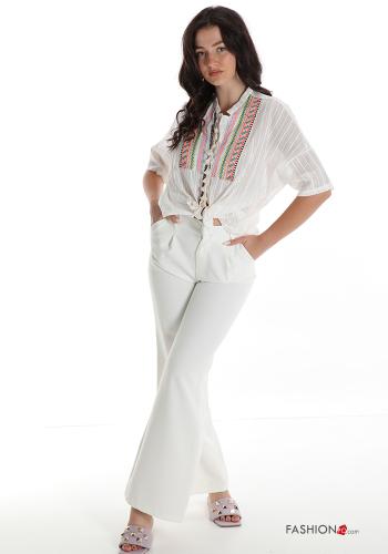 Chemise en Coton à broderie avec noeud à franges - ph 5